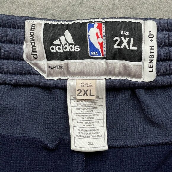 Utah Jazz Adidas Sweatpants Blue White Men 2XL 31" ClimaWarm Fleece Straight - Picture 4 of 9